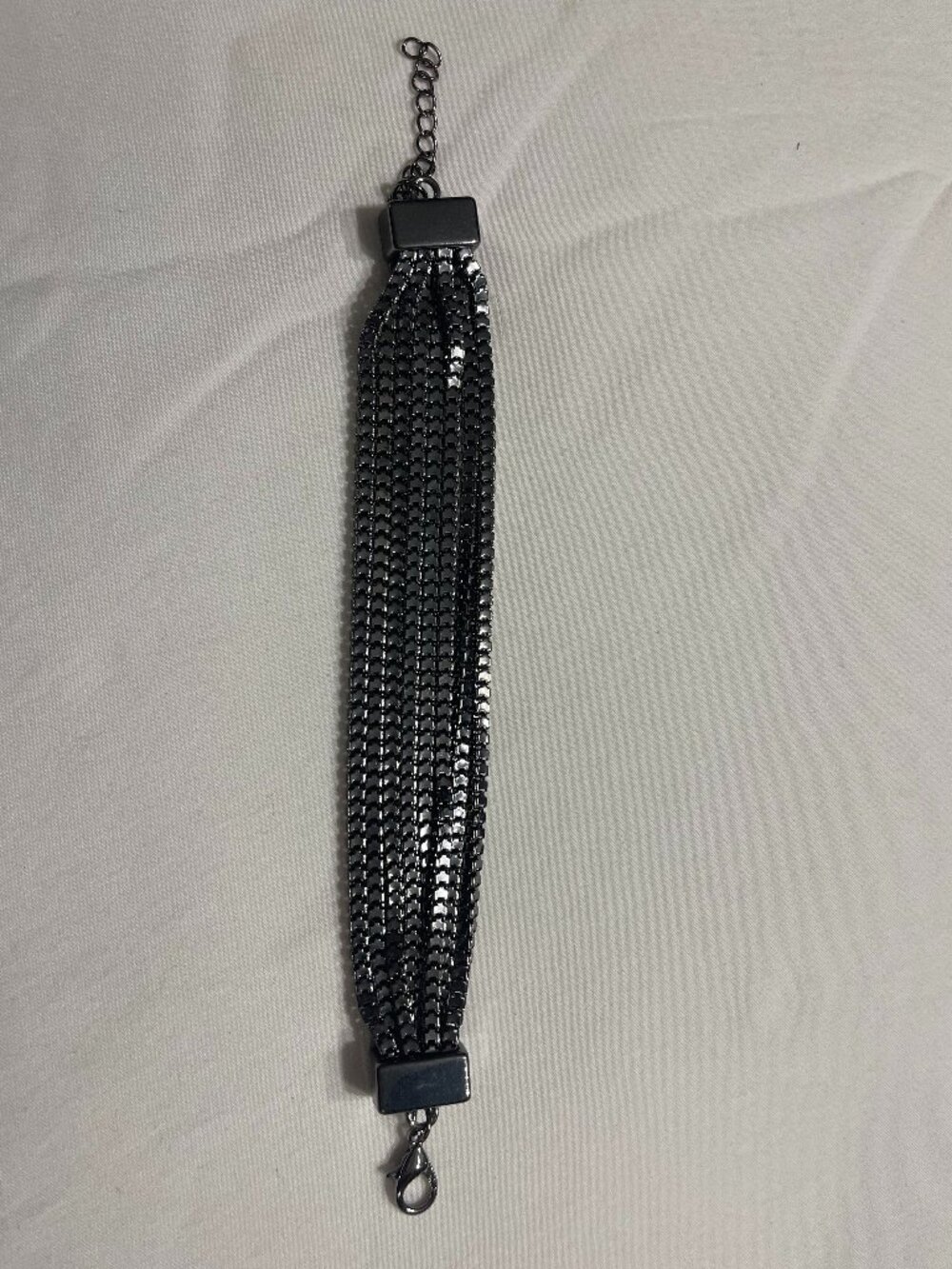 Multi Strand Gunmetal Chain Bracelet
